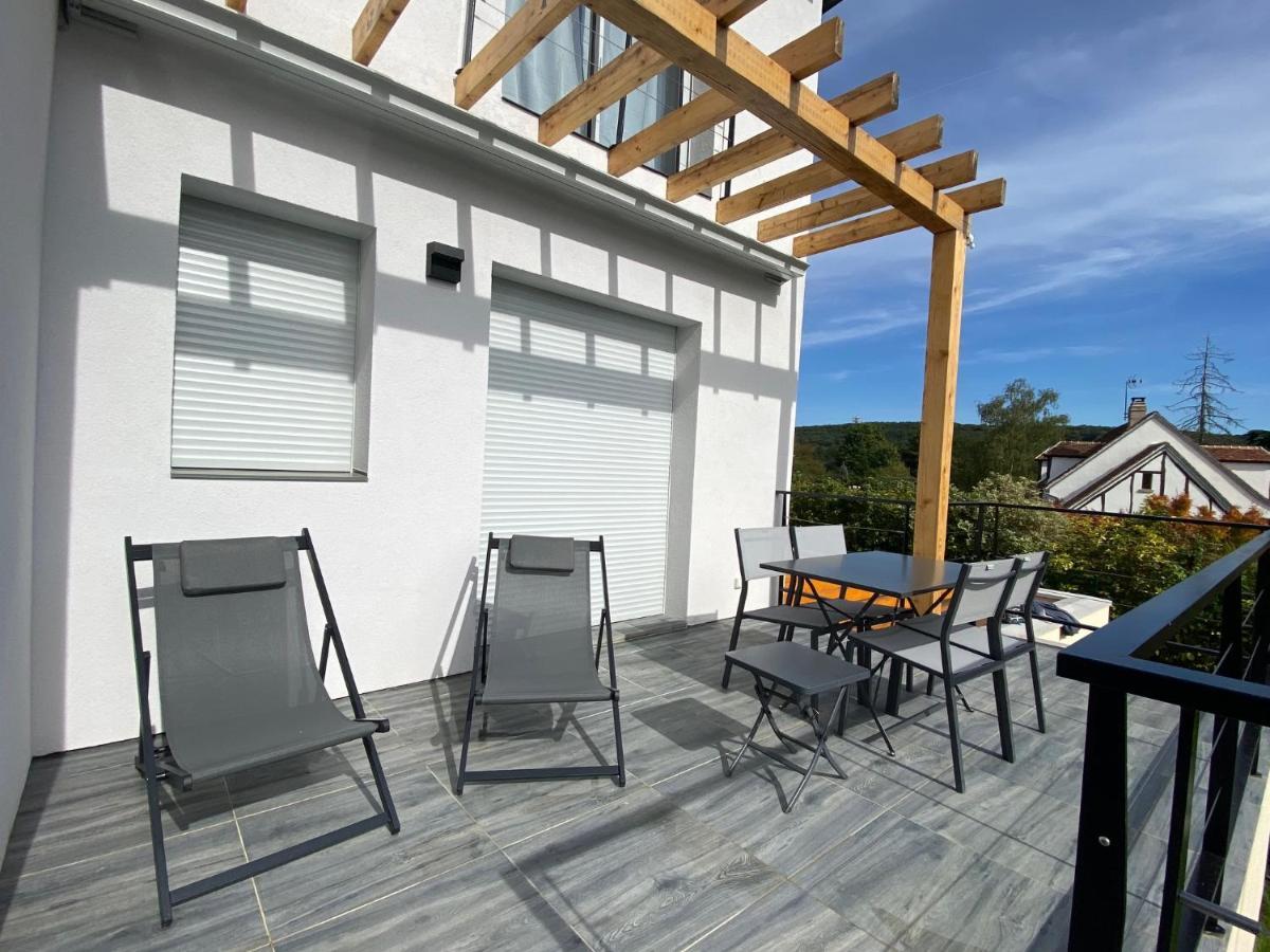 La Villa Perchee Calme, Sauna, Parking Prive Saint-Prix  Eksteriør billede