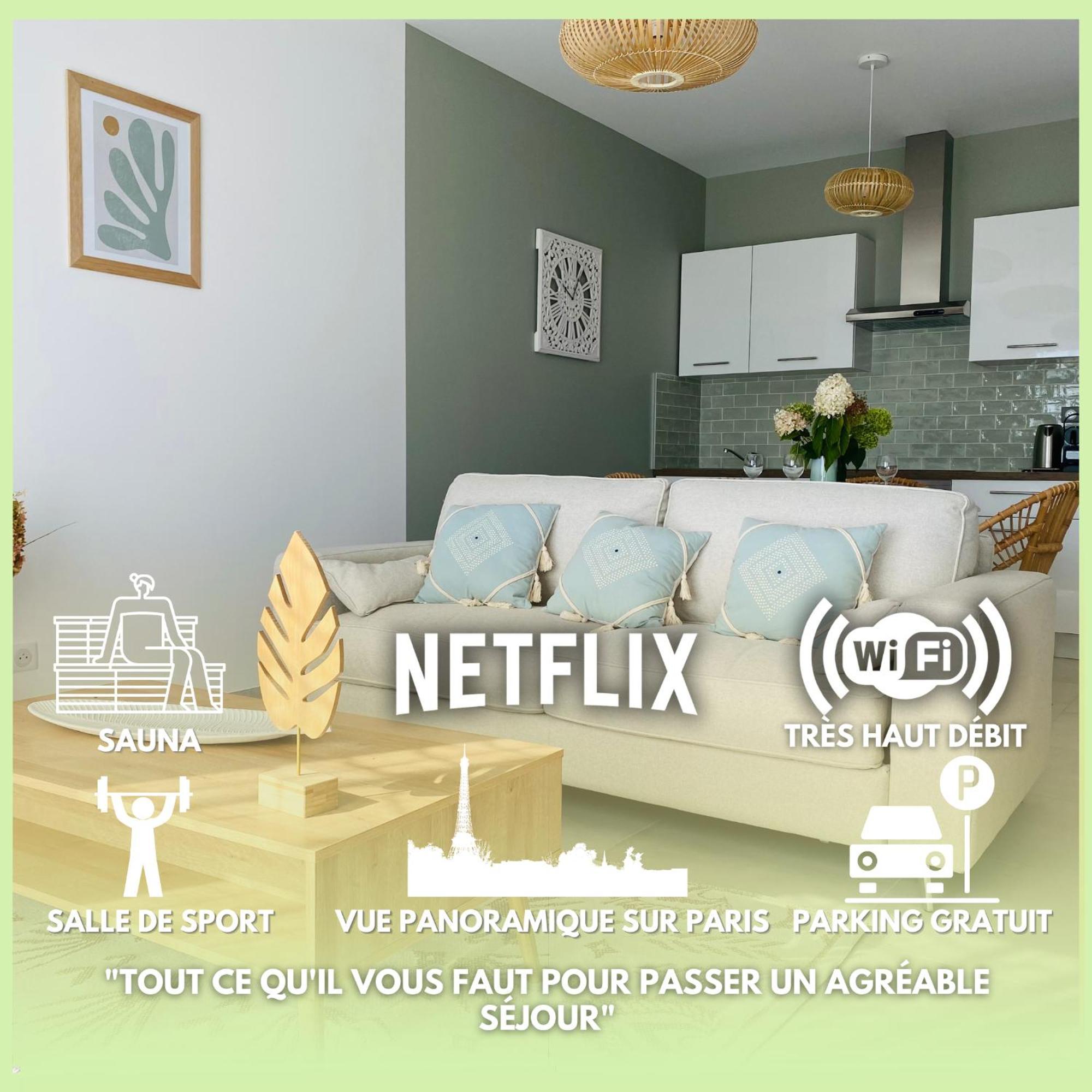 La Villa Perchee Calme, Sauna, Parking Prive Saint-Prix  Eksteriør billede
